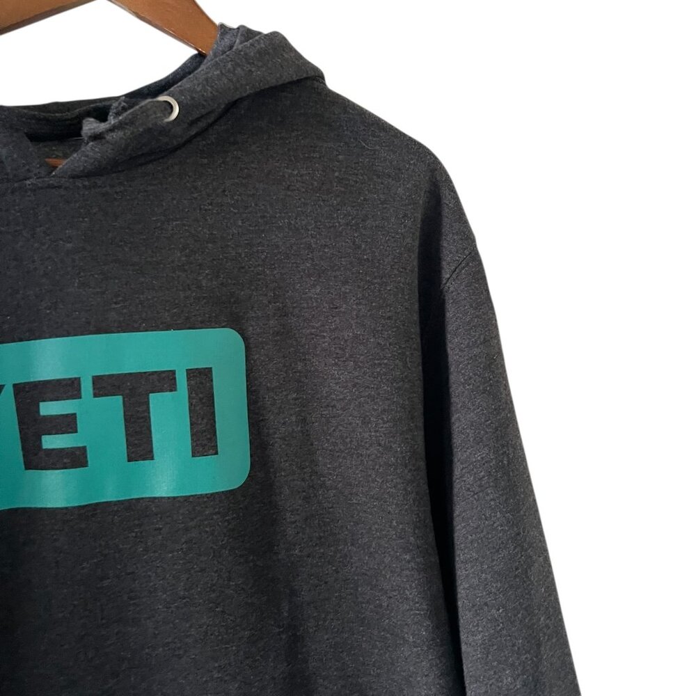 YETI Hooded Sweatshirt In Charcoal Gray Size M - Picture 4 of 11
